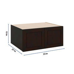 J&K Espresso K8 Refrigerator Wall Cabinet - 33" W x 15" H x 27" D