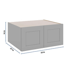 J&K Castle Grey S5 Refrigerator Wall Cabinet - 33" W x 15" H x 27" D