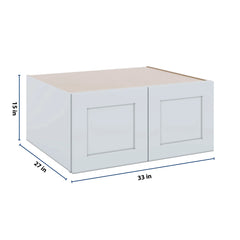 J&K White Shaker S8 Refrigerator Wall Cabinet - 33" W x 15" H x 27" D