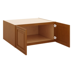 J&K Mocha Glazed K10 Refrigerator Wall Cabinet - 33" W x 15" H x 27" D