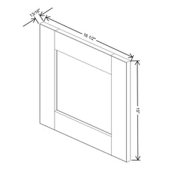 J&K Almond S2 Dummy Door Panel 16 1/2" W x 15" H