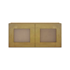 Modernform Cabinet Natural Shaker 33" W X 15" H X 12" D Double Glass Door Wall Cabinet