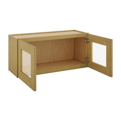 Modernform Cabinet Natural Shaker 33" W X 15" H X 12" D Double Glass Door Wall Cabinet