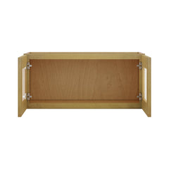 Modernform Cabinet Natural Shaker 33" W X 15" H X 12" D Double Glass Door Wall Cabinet