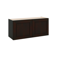 J&K Espresso K8 Double Door Wall Cabinet - 33" W x 15" H
