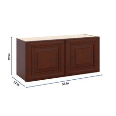 J&K Mahogany J5 Double Door Wall Cabinet - 33" W x 15" H