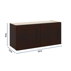 J&K Java Coffee S1 Double Door Wall Cabinet - 33" W x 15" H
