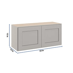 CNC Luxor 5-Piece Misty Grey 33" W X 15" H Double Door Wall Cabinet