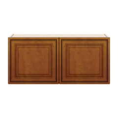 J&K Mocha Glazed K10 Double Door Wall Cabinet - 33" W x 15" H