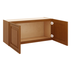 J&K Mocha Glazed K10 Double Door Wall Cabinet - 33" W x 15" H