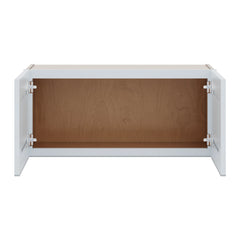 J&K White Shaker S8 Double Door Wall Cabinet - 33" W x 15" H