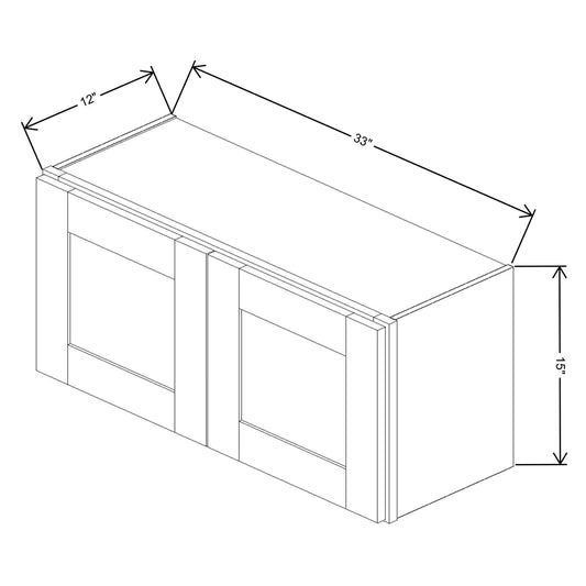 Fabuwood Quest Metro Java Wall 33"W x 15"H Shaker Cabinet