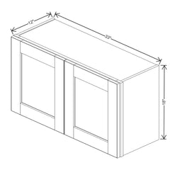 J&K Almond S2 Double Door Wall Cabinet - 33" W x 18" H