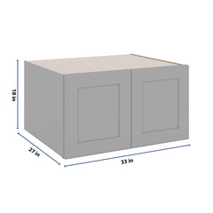 J&K Castle Grey S5 Refrigerator Wall Cabinet - 33" W x 18" H x 27" D