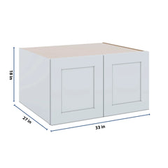 J&K White Shaker S8 Refrigerator Wall Cabinet - 33" W x 18" H x 27" D