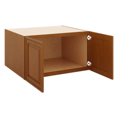 J&K Mocha Glazed K10 Refrigerator Wall Cabinet - 33" W x 18" H x 27" D