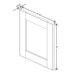 J&K Pearl Glazed H9 Dummy Door Panel 16 1/2" W x 18" H