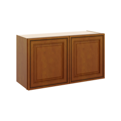 J&K Mocha Glazed K10 Double Door Wall Cabinet - 33" W x 18" H