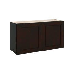 J&K Espresso K8 Double Door Wall Cabinet - 33" W x 18" H