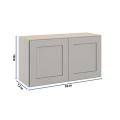 CNC Luxor 5-Piece Misty Grey 33" W X 18" H Double Door Wall Cabinet