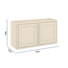 J&K Pearl Glazed H9 Double Door Wall Cabinet - 33" W x 18" H