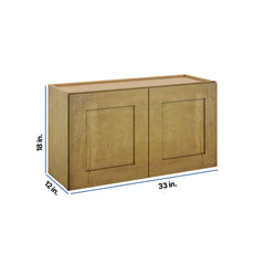 Modernform Cabinet Natural Shaker 33" W X 18" H X 12" D Double Door Wall Cabinet