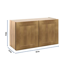 J&K Butterscotch B8 Double Door Wall Cabinet - 33" W x 18" H