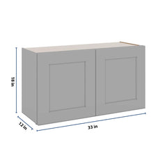 J&K Castle Grey S5 Double Door Wall Cabinet - 33" W x 18" H