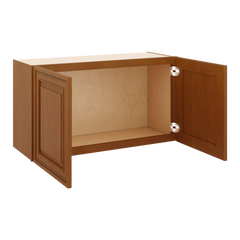 J&K Mocha Glazed K10 Double Door Wall Cabinet - 33" W x 18" H