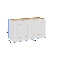 Modernform Cabinet White Shaker 33" W X 18" H X 12" D Double Door Wall Cabinet