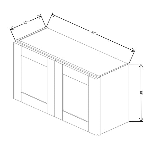 Fabuwood Allure Fusion Dove Wall 33"W x 18"H Shaker Cabinet
