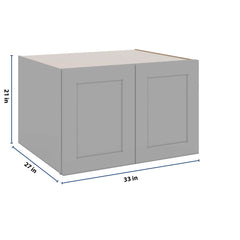 J&K Castle Grey S5 Refrigerator Wall Cabinet - 33" W x 21" H x 27" D