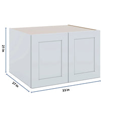 J&K White Shaker S8 Refrigerator Wall Cabinet - 33" W x 21" H x 27" D