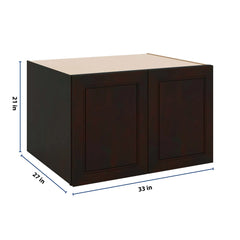 J&K Espresso K8 Refrigerator Wall Cabinet - 33" W x 21" H x 27" D