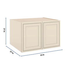 J&K Pearl Glazed H9 Refrigerator Wall Cabinet - 33" W x 21" H x 27" D