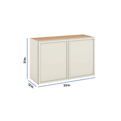 Modernform Cabinet Slim Dove White 33" W X 21" H X 12" D Double Door Wall Cabinet