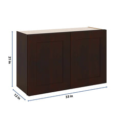 J&K Java Coffee S1 Double Door Wall Cabinet - 33" W x 21" H
