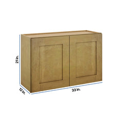 Modernform Cabinet Natural Shaker 33" W X 21" H X 12" D Double Door Wall Cabinet