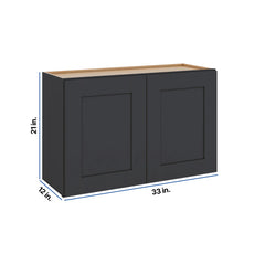 Modernform Cabinet Onyx Black Shaker 33" W X 21" H X 12" D Double Door Wall Cabinet