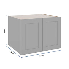 J&K Castle Grey S5 Refrigerator Wall Cabinet - 33" W x 24" H x 27" D