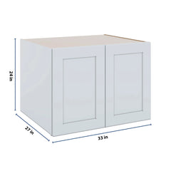 J&K White Shaker S8 Refrigerator Wall Cabinet - 33" W x 24" H x 27" D