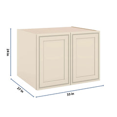 J&K Pearl Glazed H9 Refrigerator Wall Cabinet - 33" W x 24" H x 27" D