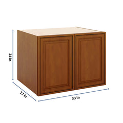 J&K Mocha Glazed K10 Refrigerator Wall Cabinet - 33" W x 24" H x 27" D