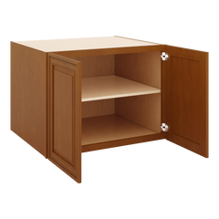 J&K Mocha Glazed K10 Refrigerator Wall Cabinet - 33" W x 24" H x 27" D