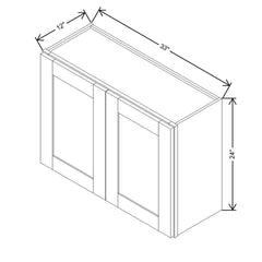 Modernform Cabinet Onyx Black Shaker 33" W X 24" H X 12" D Double Door Wall Cabinet