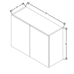 CNC Concord Richmond White 33" W X 24" H Double Door Wall Cabinet