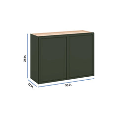 Modernform Cabinet Slim Sage Green 33" W X 24" H X 12" D Double Door Wall Cabinet