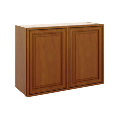 J&K Mocha Glazed K10 Double Door Wall Cabinet - 33" W x 24" H