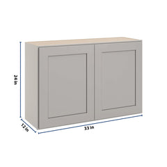 CNC Luxor 5-Piece Misty Grey 33" W X 24" H Double Door Wall Cabinet
