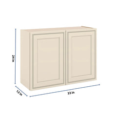 J&K Pearl Glazed H9 Double Door Wall Cabinet - 33" W x 24" H